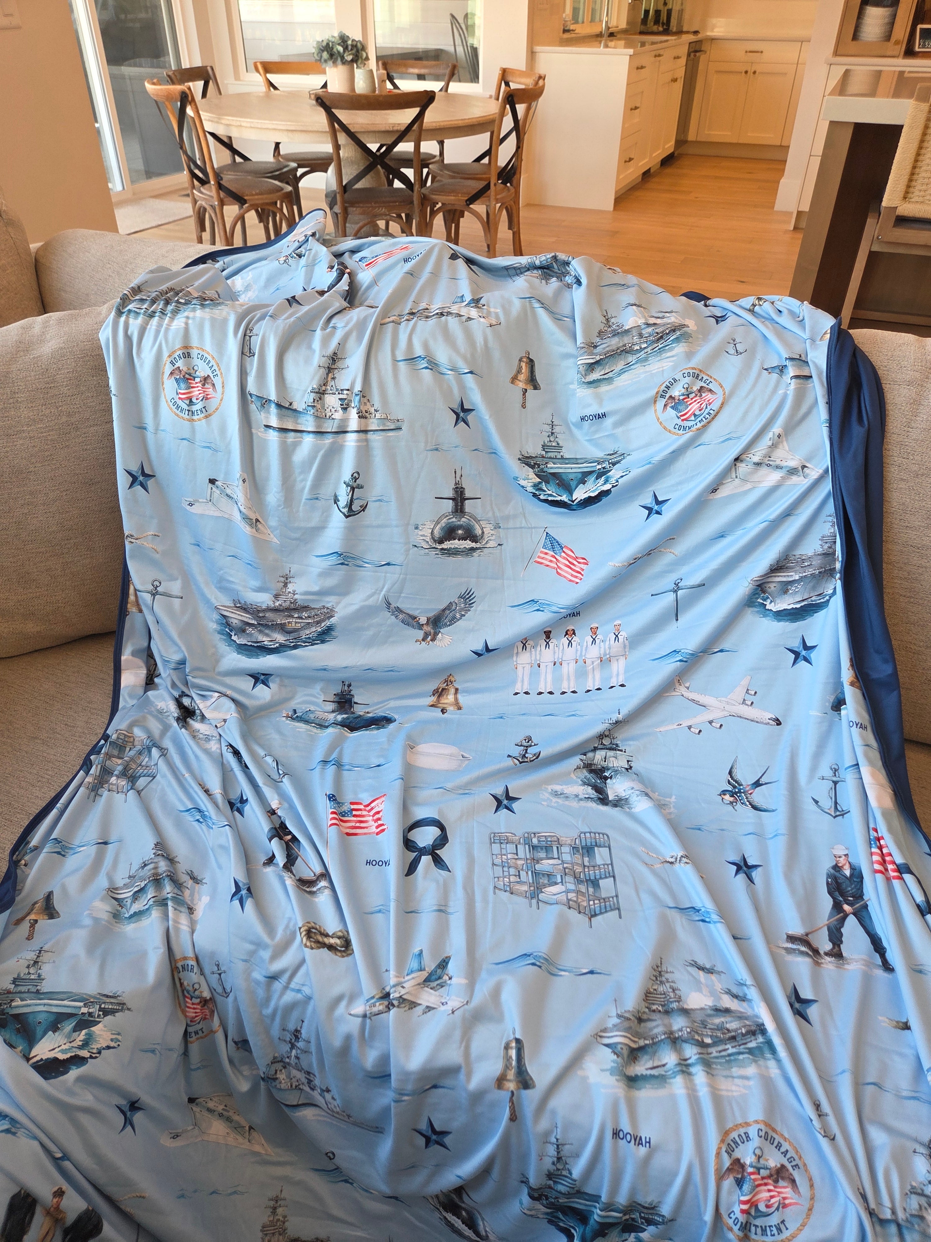 Navy Hooyah Journey Blankets