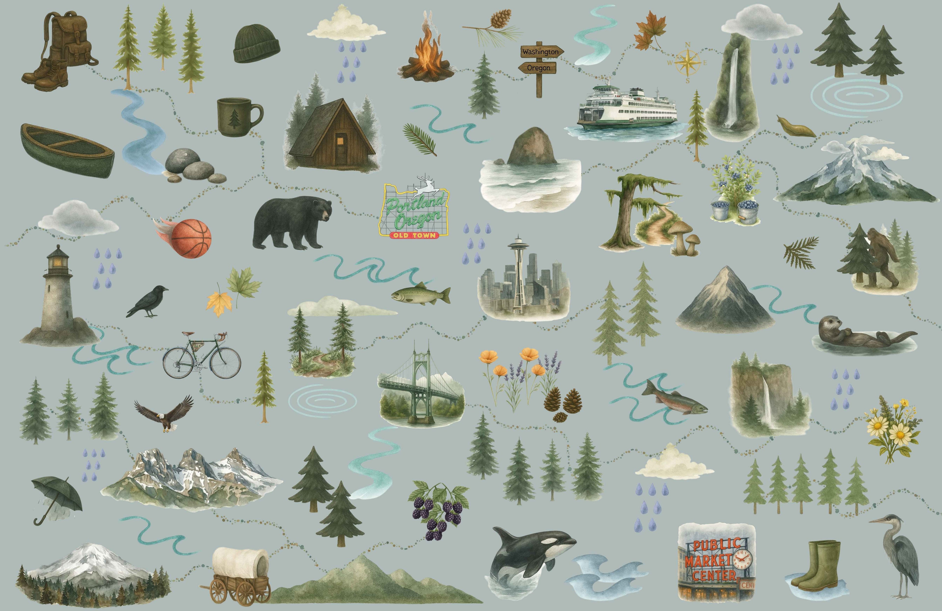 Washington & Oregon Pacific Northwest Journey Blankets